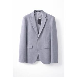 MAGE MALE Men's Light Gray Casual Blazer One Button Notch Lapel XXL